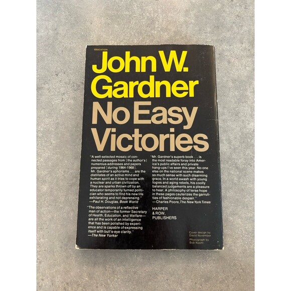 John W Gardner No Easy Victories 196 Harper And Row First Edition - Picture 2 of 3